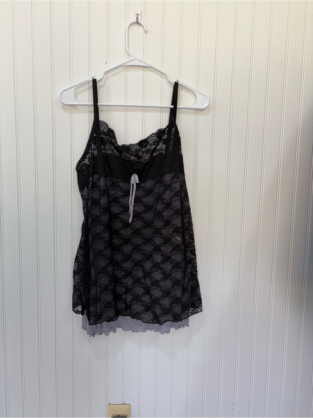 torrid vintage Black Lace Camisole with Light Gray Lining lingerie